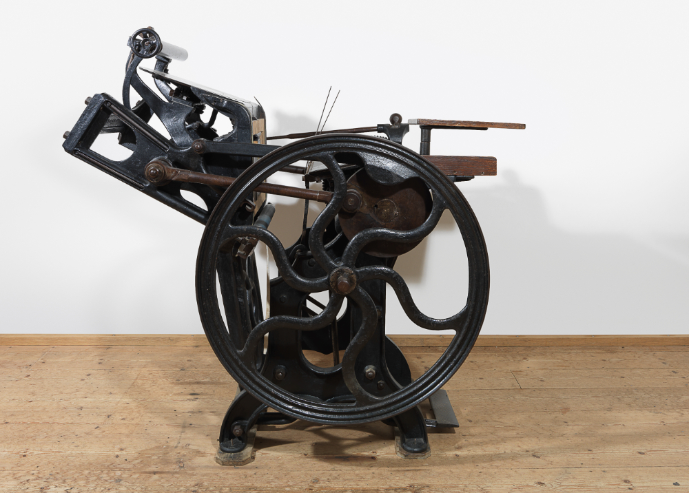 Treadle-operated 'Minerva' platen printing press made by H. S. Cropper and  Co.